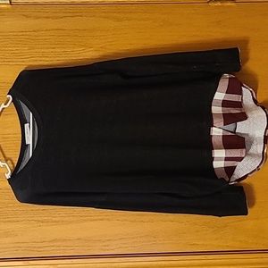 My LAnd Black and Plaid Top